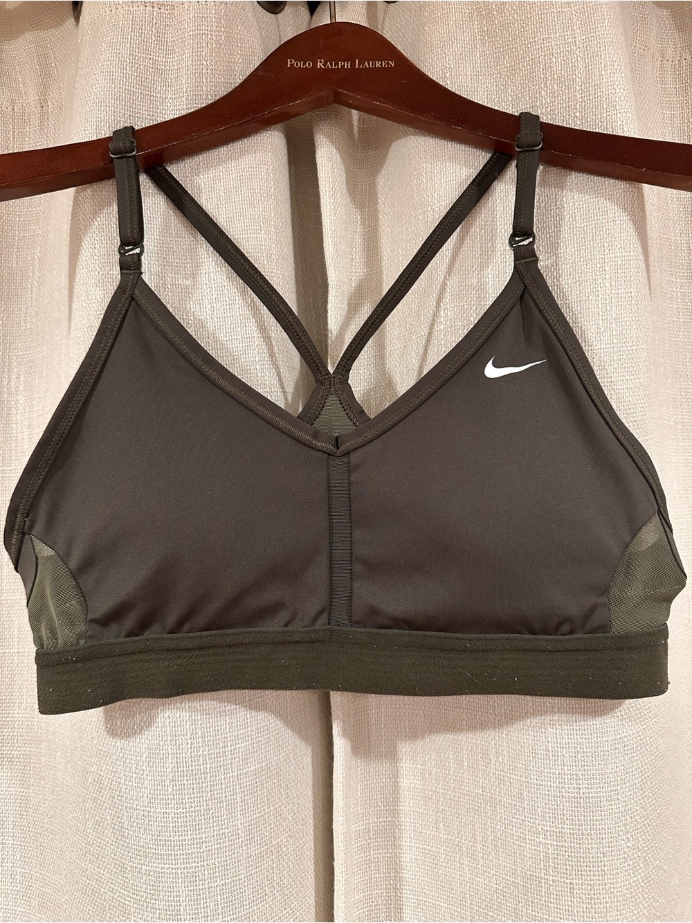 Nike Olive Green Strappy Light-Support Sports Bra
